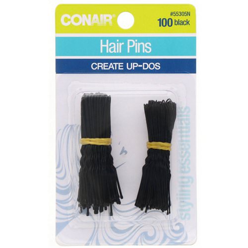 Conair, Hair Pins, Create Up-Dos, Black, 100 Pieces فوائد