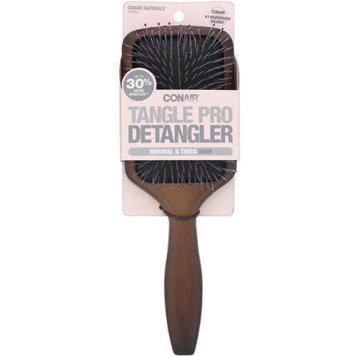 Conair, Tangle Pro Detangler, Normal & Thick Hair, Wood Paddle Hair Brush, 1 Brush فوائد
