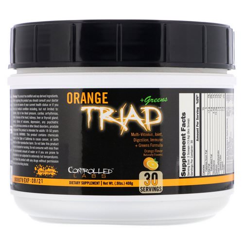 Controlled Labs, Orange Triad + Greens, Orange Flavor, 0.9 lbs (408 g) فوائد