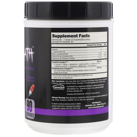 Controlled Labs, Purple Wraath, Freedom Pop, 2.54 lbs (1152 g):Beta Alanine,الأحماض الأمينية الأساسية