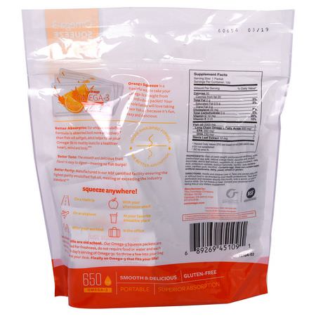 Coromega, Omega-3, Orange Squeeze, 120 Packets, (2.5 g) Each:زيت السمك أوميغا 3, EPA DHA