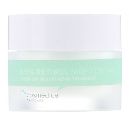 Cosmedica Skincare, 2.5% Retinol Night Cream, Overnight Resurfacing Treatment, 1.76 oz (50 g) فوائد