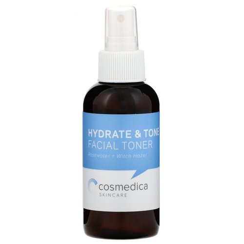 Cosmedica Skincare, Hydrate & Tone Facial Toner, Rosewater + Witch Hazel, 4 oz (120 ml) فوائد