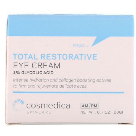 Cosmedica Skincare, Total Restorative Eye Cream, 0.7 oz (20 g):كريمات العين