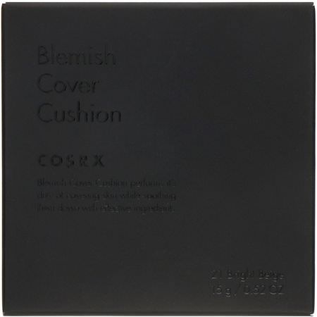 Cosrx, Clear Fit Blemish Cushion, SPF 47, 21 Bright Beige, 0.52 oz (15 g):Liquid Foundation, وجه