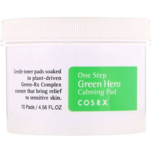 Cosrx, One Step Green Hero Calming Pad, 70 Pads, 4.56 fl oz فوائد