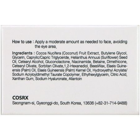 CosRx K-Beauty Moisturizers Creams - مرطبات K-جمال, الكريمات, مرطبات ال,جه, الجمال