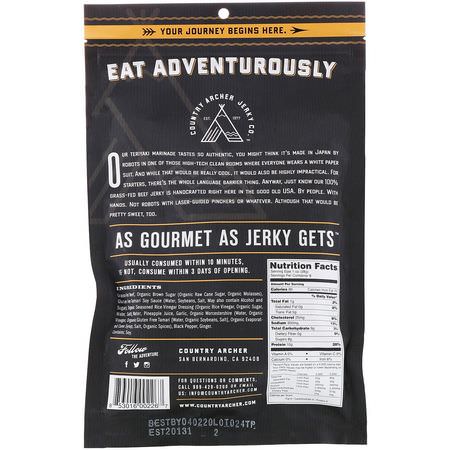 Country Archer Jerky, Beef Jerky, Teriyaki, 8 oz (227 g):Meat وجبات خفيفة, Jerky