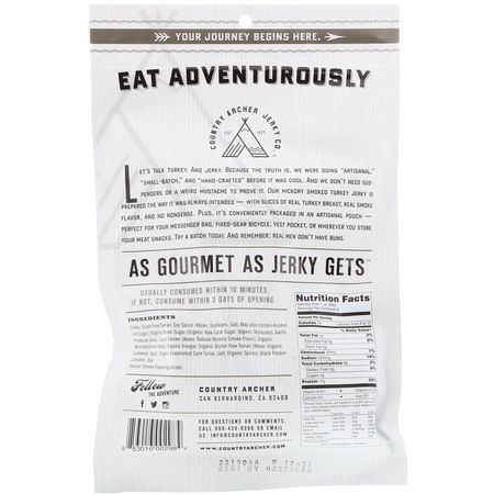 Country Archer Jerky, Turkey Jerky, Hickory Smoke, 8 oz (227 g):Meat وجبات خفيفة, Jerky