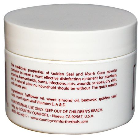 Country Comfort, Herbal Savvy, Golden Seal-Myrrh, 1 oz (28 g):الصدفية, علاج الجلد