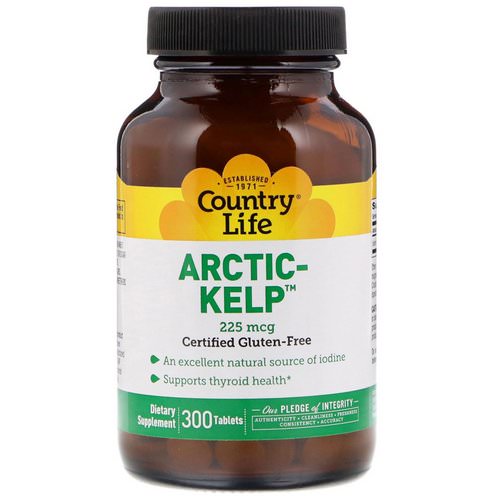 Country Life, Arctic-Kelp, 225 mcg, 300 Tablets فوائد