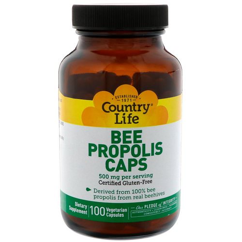 Country Life, Bee Propolis Caps, 500 mg, 100 Vegetarian Capsules فوائد