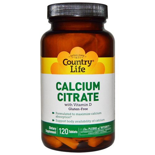 Country Life, Calcium Citrate With Vitamin D, 120 Tablets فوائد