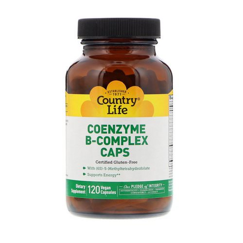 Country Life, Coenzyme B-Complex Caps, 120 Vegan Capsules فوائد