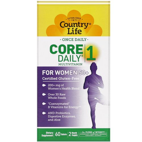 Country Life, Core Daily-1 Multivitamin, Women 50+, 60 Tablets فوائد