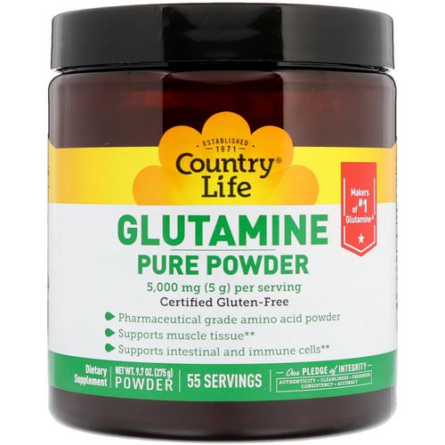 Country Life, Glutamine Pure Powder, 5,000 mg, 9.7 oz (275 g) فوائد