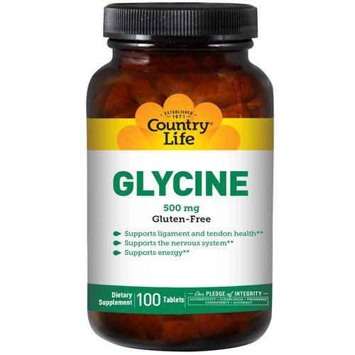 Country Life, Glycine, 500 mg, 100 Tablets فوائد