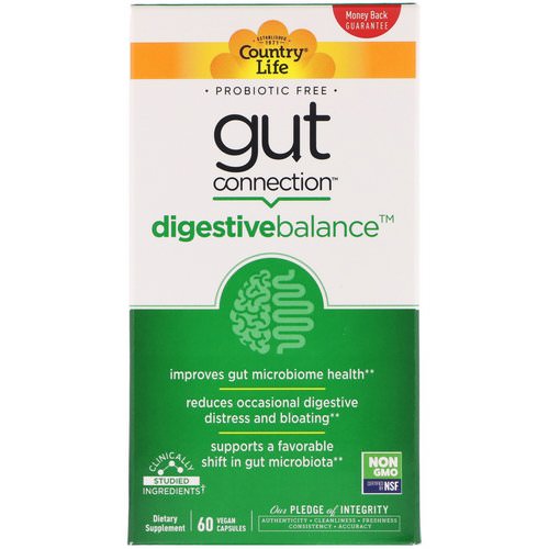 Country Life, Gut Connection, Digestive Balance, 60 Vegan Capsules فوائد