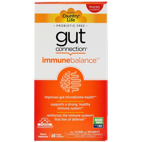 Country Life, Gut Connection, Immune Balance, 60 Vegan Capsules فوائد