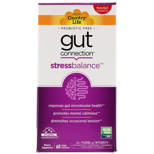 Country Life, Gut Connection, Stress Balance, 60 Vegan Capsules فوائد