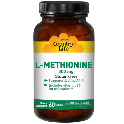 Country Life, L-Methionine, 500 mg, 60 Tablets فوائد