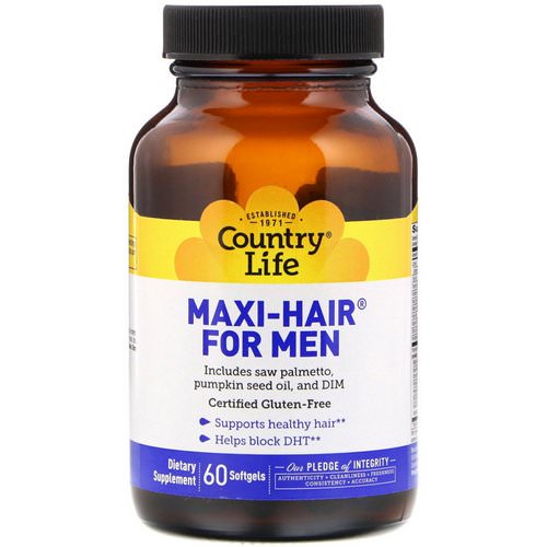 Country Life, Maxi Hair for Men, 60 Softgels فوائد