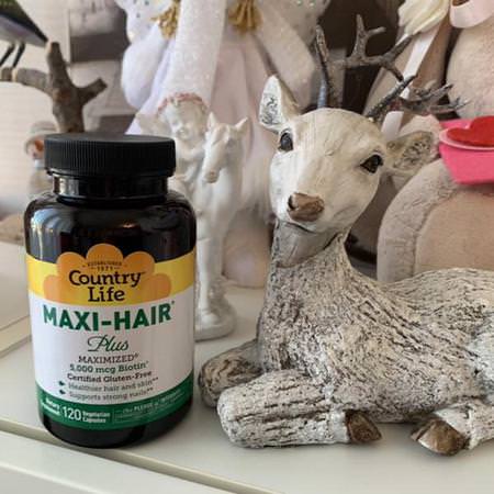 Country Life, Maxi Hair Plus, 5,000 mg, 120 Vegetarian Capsules