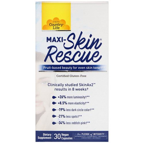 Country Life, Maxi-Skin Rescue, 30 Vegan Capsules فوائد