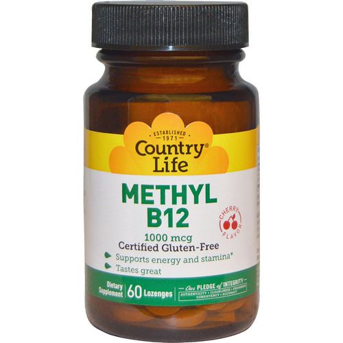 Country Life, Methyl B12, Cherry Flavor, 1000 mcg, 60 Lozenges فوائد