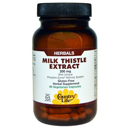 Country Life, Milk Thistle Extract, 200 mg, 60 Veggie Caps فوائد