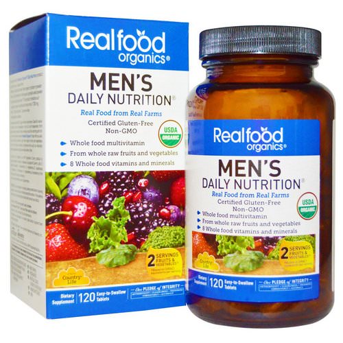 Country Life, Realfood Organics, Men's Daily Nutrition, 120 Tablets فوائد