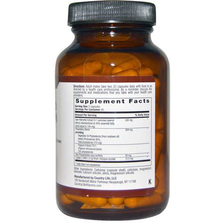 Country Life, Saw Palmetto & Pygeum Extract, 90 Vegetarian Capsules:Pygeum, المنشار بالميت,
