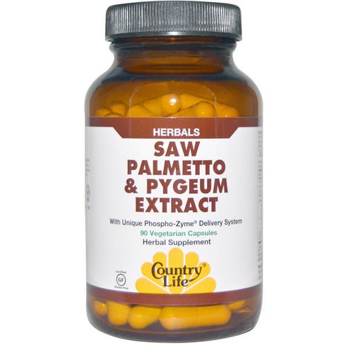 Country Life, Saw Palmetto & Pygeum Extract, 90 Vegetarian Capsules فوائد