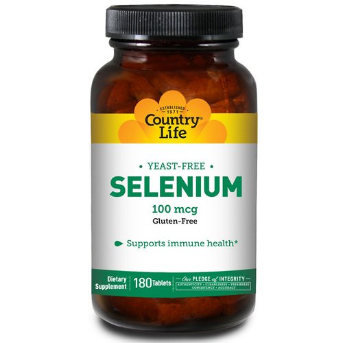 Country Life, Selenium, 100 mcg, 180 Tablets فوائد