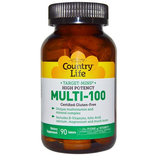 Country Life, Target-Mins, Multi-100, High Potency, 90 Tablets فوائد