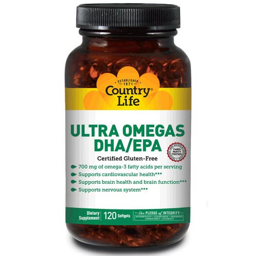 Country Life, Ultra Omegas DHA / EPA, 120 Softgels فوائد