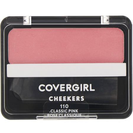 Covergirl, Cheekers, Blush, 110 Classic Pink, .12 oz (3 g):Blush, وجه