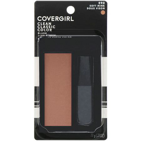 Covergirl, Clean, Classic Color Blush, 590 Soft Mink, .27 oz (7.7 g):Blush, وجه