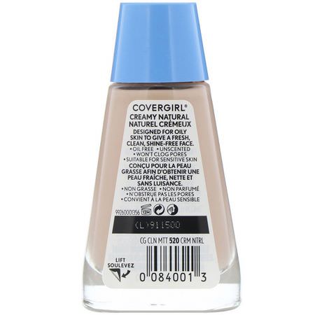 Covergirl, Clean Matte Liquid Foundation, 520 Creamy Natural, 1 fl oz (30 ml):Foundation, وجه