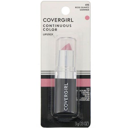Covergirl, Continuous Color Lipstick, 415 Rose Quartz, .13 oz (3 g):أحمر الشفاه, الشفاه