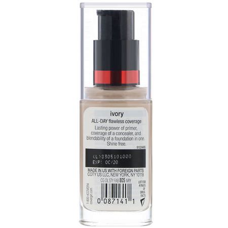 Covergirl, Outlast All-Day Stay Fabulous, 3-in-1 Foundation, 805 Ivory, 1 fl oz (30 ml):Foundation, وجه