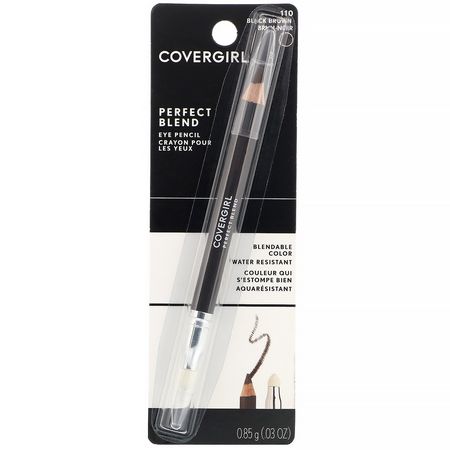 Covergirl, Perfect Blend, Eye Pencil, 110 Black Brown, .03 oz (.85 g):كحل, عيون