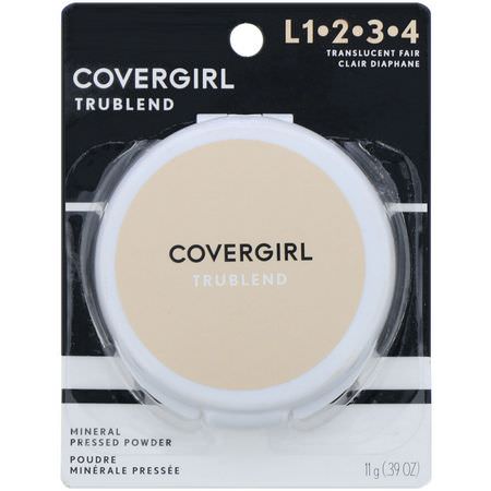 Covergirl, Trublend, Mineral Pressed Powder, Translucent Fair, .39 oz (11 g):رذاذ الإعداد, المسح,ق