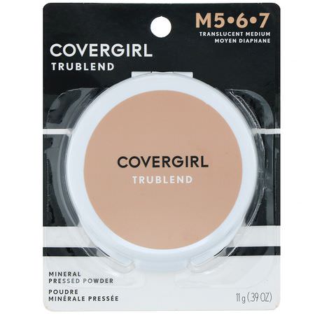 Covergirl, TruBlend, Mineral Pressed Powder, Translucent Medium, .39 oz (11 g):رذاذ الإعداد, المسح,ق