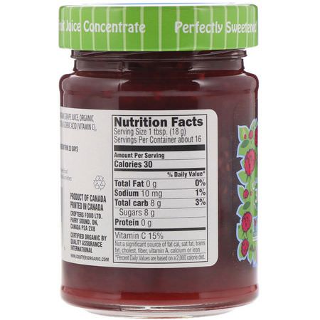 Crofter's Organic, Just Fruit Spread, Organic Raspberry, 10 oz (283 g):