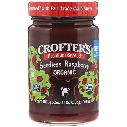 Crofter's Organic, Organic Premium Spread, Seedless Raspberry, 16.5 oz (468 g) فوائد