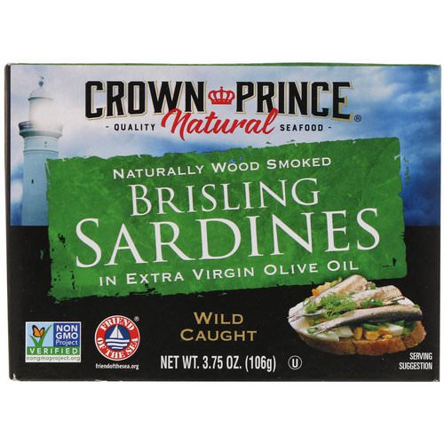 Crown Prince Natural, Brisling Sardines, in Extra Virgin Olive Oil, 3.75 oz (106 g) فوائد