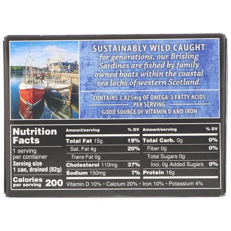 Crown Prince Natural, Brisling Sardines, In Spring Water, 3.75 oz (106 g):السردين, المأك,لات البحرية