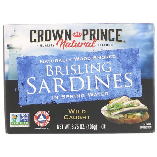 Crown Prince Natural, Brisling Sardines, In Spring Water, 3.75 oz (106 g) فوائد