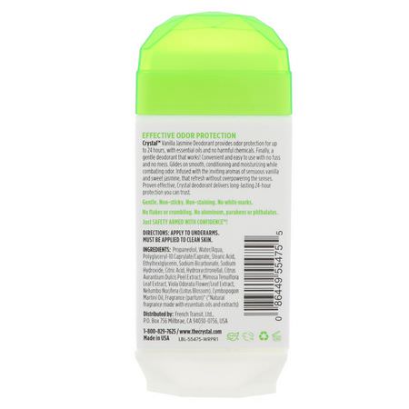 Crystal Body Deodorant, Invisible Solid Deodorant, Vanilla Jasmine, 2.5 oz (70 g):مزيل عرق, حمام